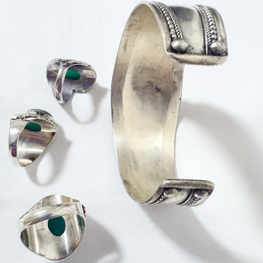 Adjustable Cuff Bracelet With 3 Ring Set - image 6